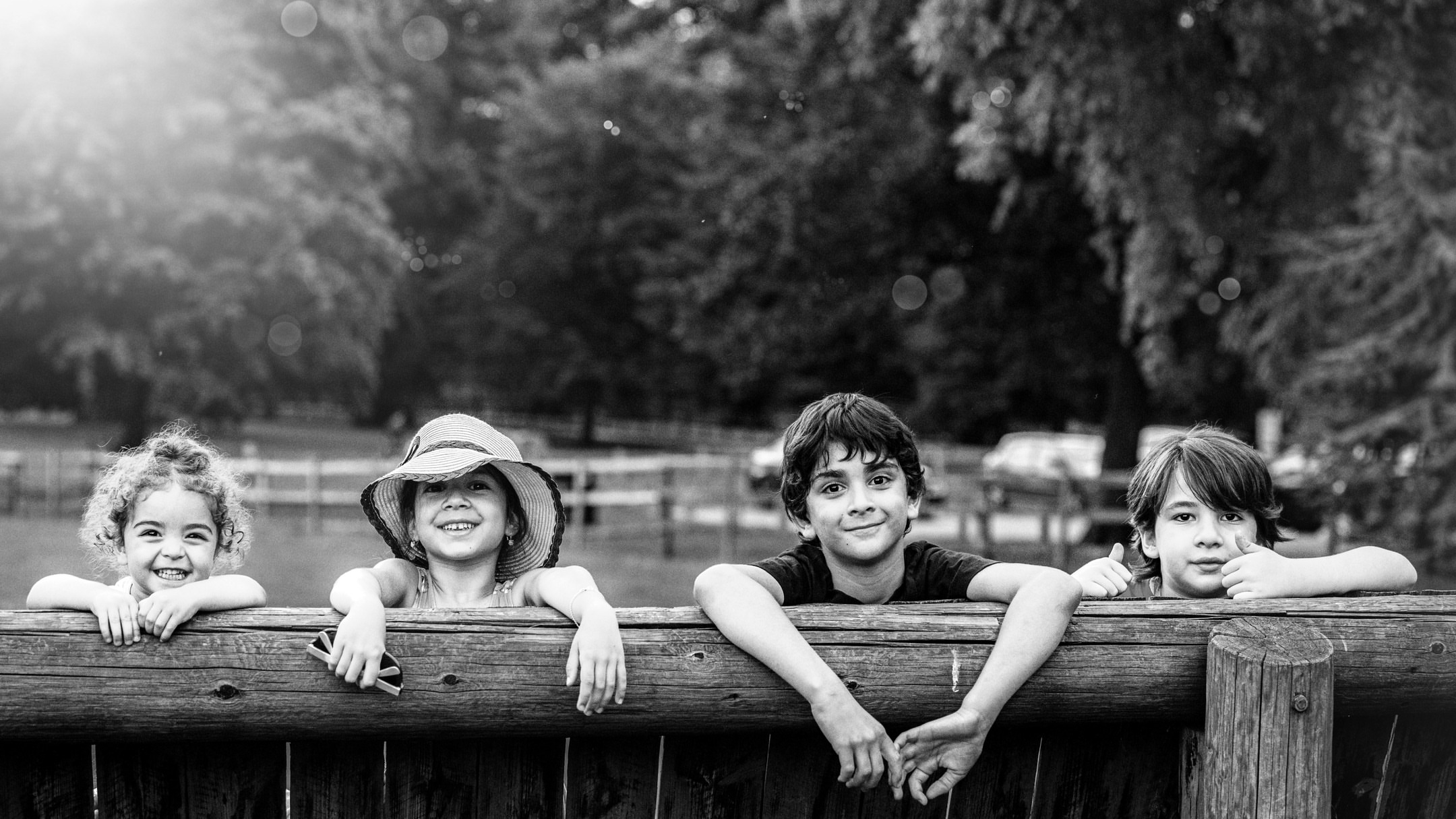 Outdoor children in monochrome